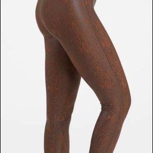 Spanx faux leather snake skin leggings